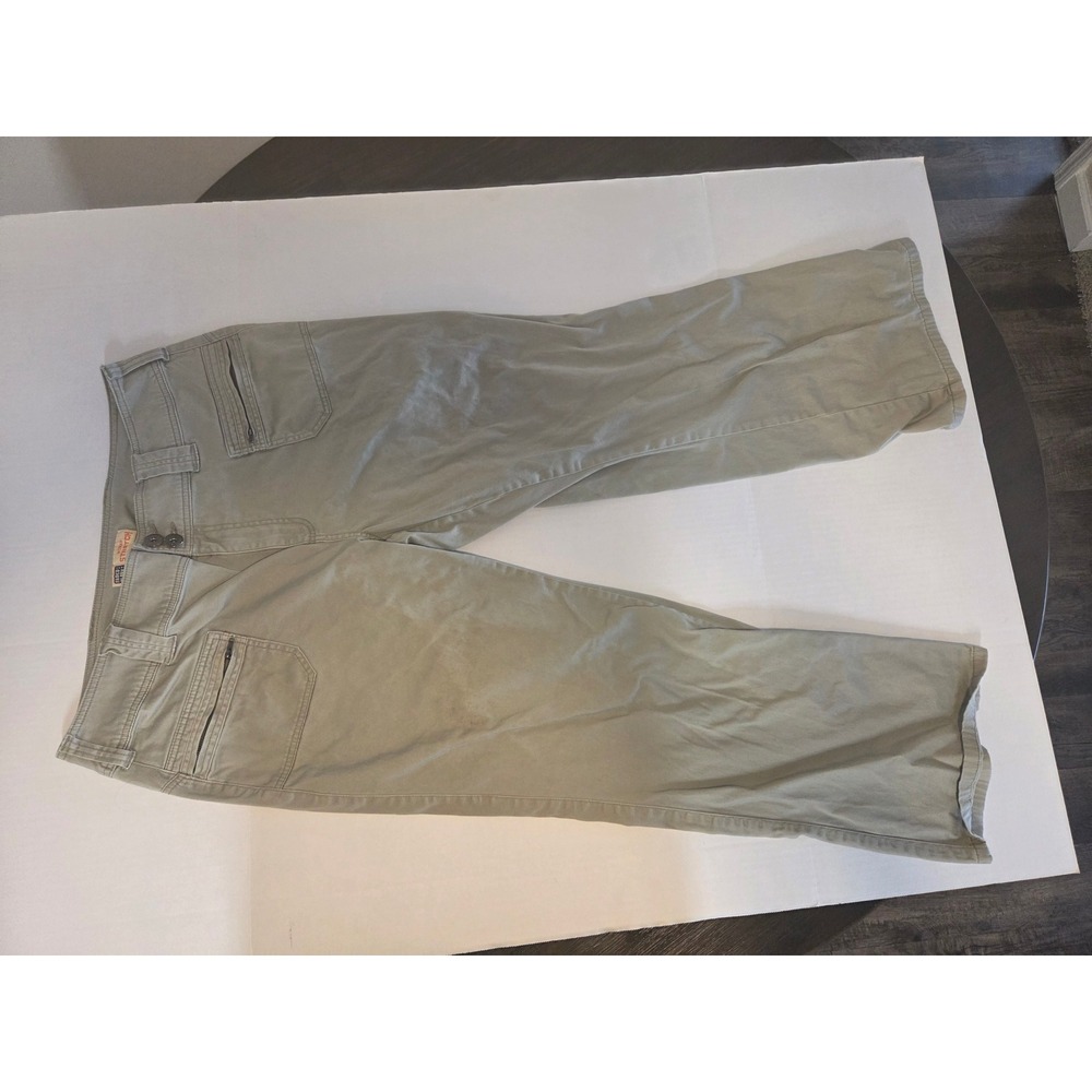 Faded Glory Woman Stretch Pants 18W Barley Khaki Tan Utility Wide Leg FGW37417